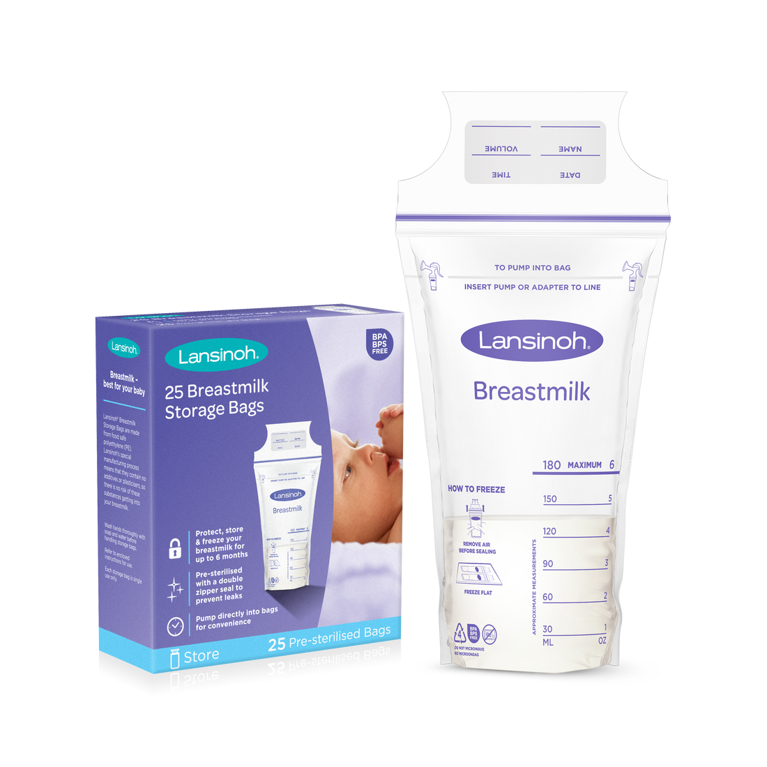Lansinoh® Breastmilk Storage Bags - Pack of 25