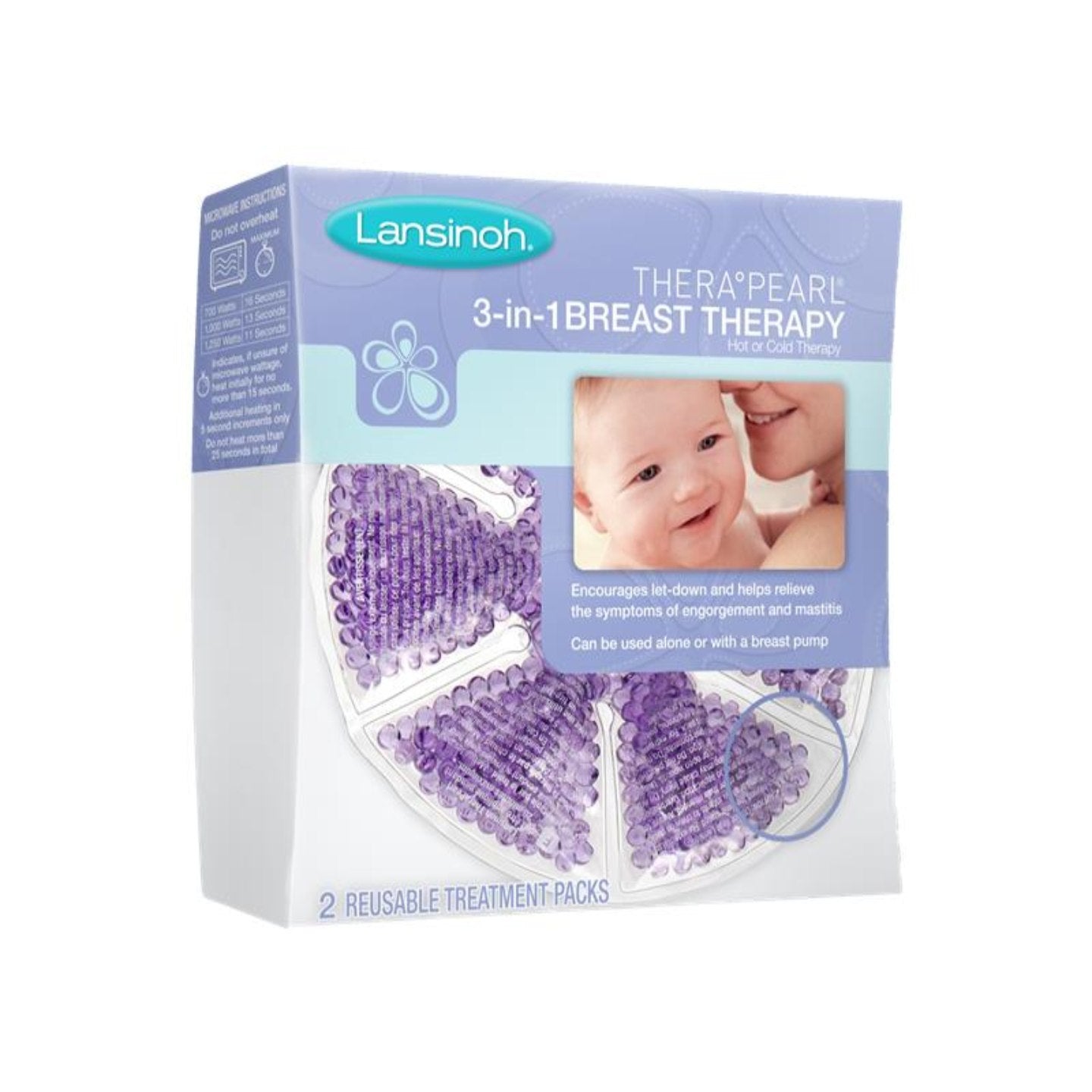  Lansinoh TheraPearl 3-in-1 Hot or Cold Breast Therapy
