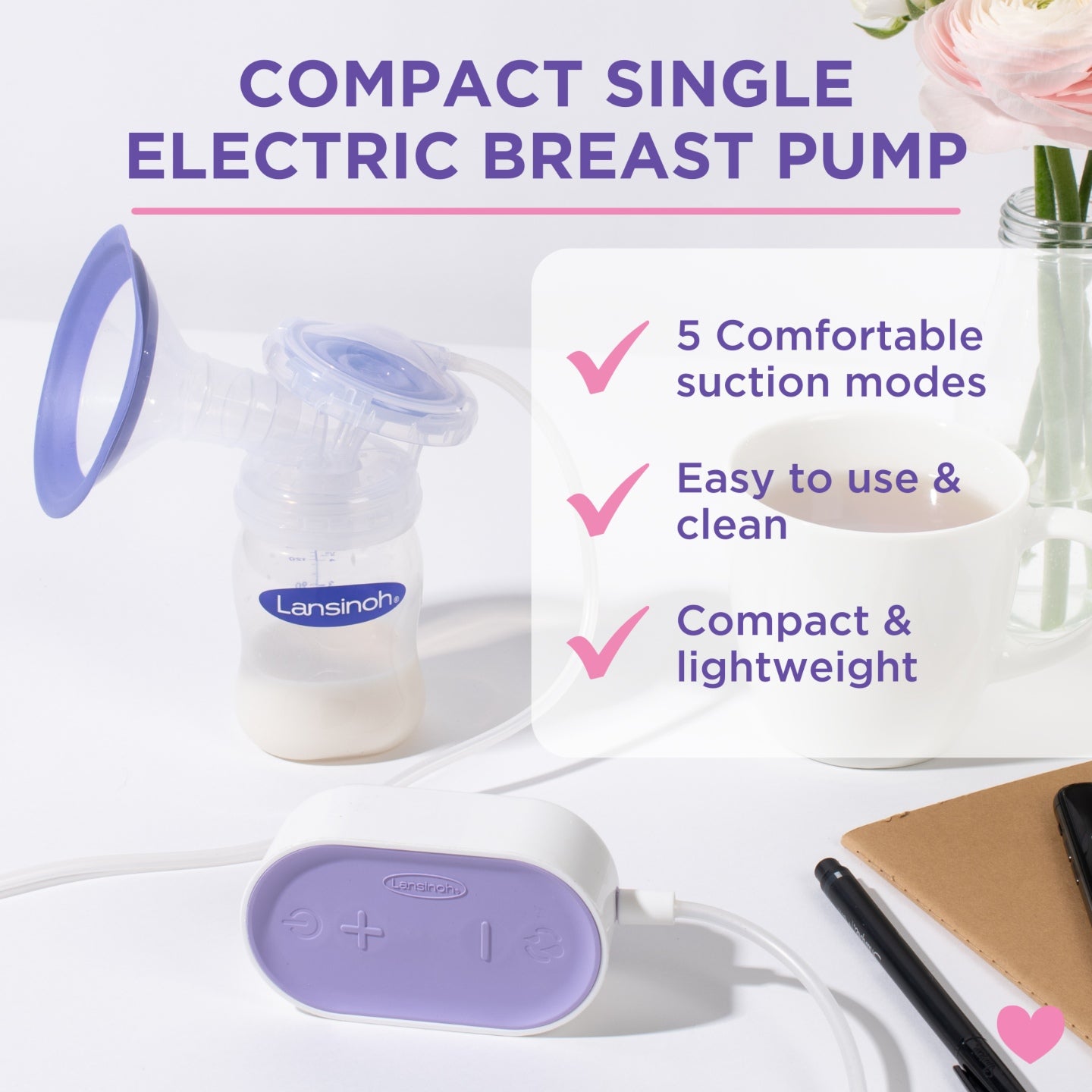 Lansinoh® Compact Single Electric Breast Pump